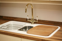 butcher block countertop and cutting board