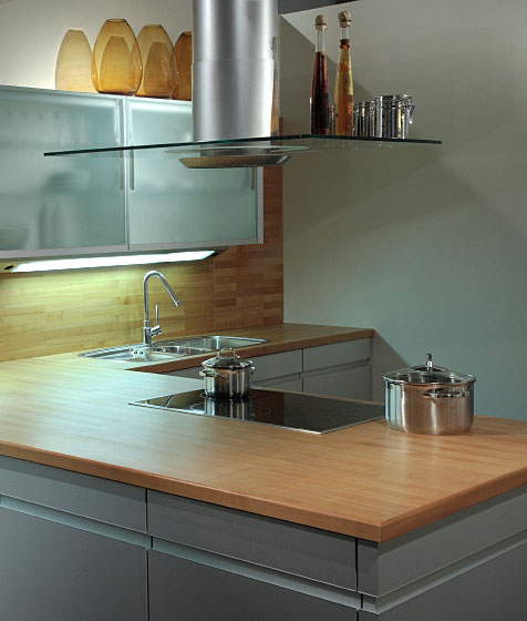 Butcher Block Countertop In A Modern Kitchen